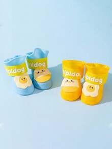 PETSIN Giày đi mưa chống thấm nước hình quả trứng dễ thương cho chó cưng, giày đi mưa chống mài mòn, chống trượt cho chó nhỏ và vừa, giày cho thú cưng, đồ dùng cho thú cưng - Nhiều màu - Xem 17