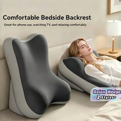 1 Almofada de Encosto Ergonômica Ajustável e Removível em Espuma Viscoelástica com Apoio para as Costas, Ideal para Ler na Cama, Sofá, Viagens e Uso Doméstico no Quarto (1 unidade)