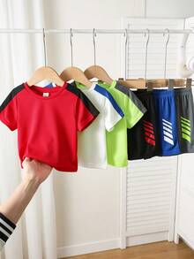 Set de 6 piezas de conjunto deportivo básico multicolor lindo para niño/niña, para primavera/verano - Multicolor - Ver 4