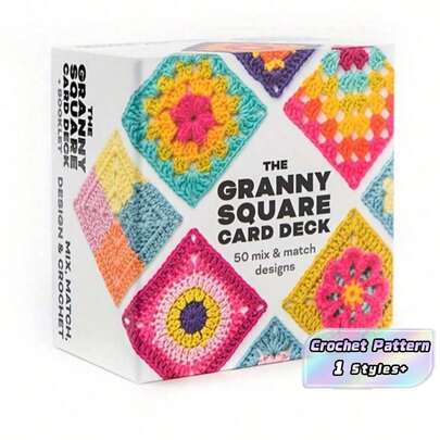 Set de 50 piezas/Tarjetas de patrones de ganchillo, 50 tarjetas + 1 manual, set de tarjetas de enseñanza de ganchillo, se pueden coser en ropa, bolsas y otras telas, set de ganchillo de alta calidad y de moda