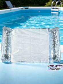Single Inflatable Water Mat - Ideal For Beaches & Water Sports; Pool Floats, Beach Essentials, And Accessories - Silver - View 1