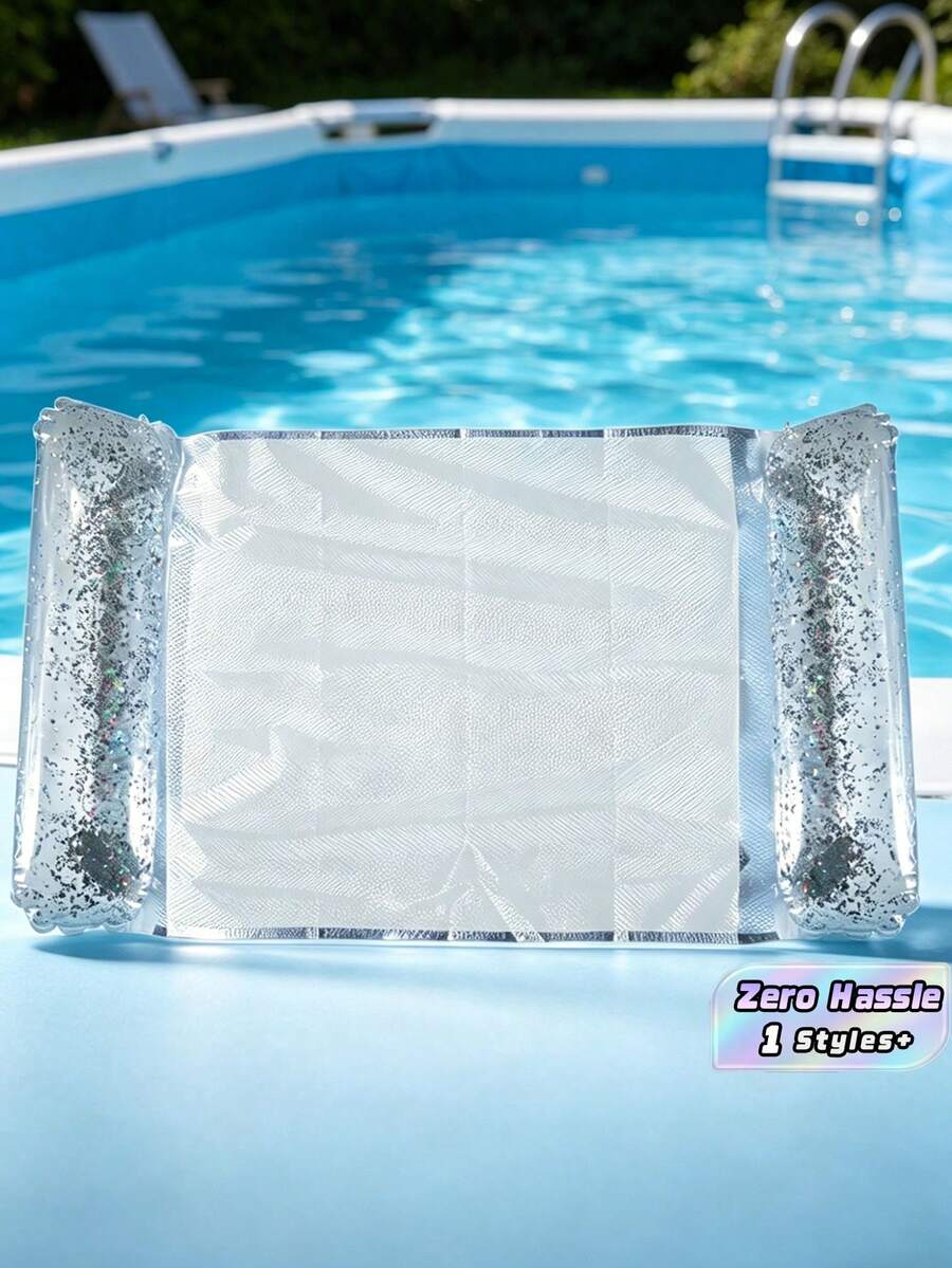 Single Inflatable Water Mat - Ideal For Beaches & Water Sports; Pool Floats, Beach Essentials, And Accessories - Silver - View 1