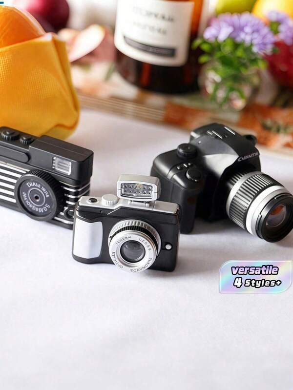 Mini Fotocamera DSLR Retrò Modello, Effetti Sonori Flash Funzionante, Portachiavi, Decorazione Casa, Articolo da Collezione per Appassionati di Fotografia, Pezzo Espositivo Nostalgico