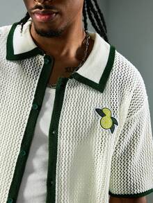 ROMWE MEN Street Life Sweater Rajut Motif Bunga Warna Kontras untuk Pria - MultiWarna - View 6