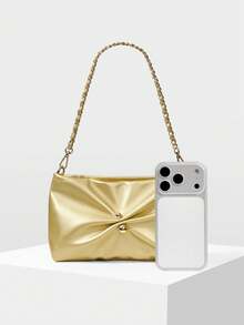 MOTF BOLSO DE CADENA DELICADO PARA MUJER - Dorado - Ver 4