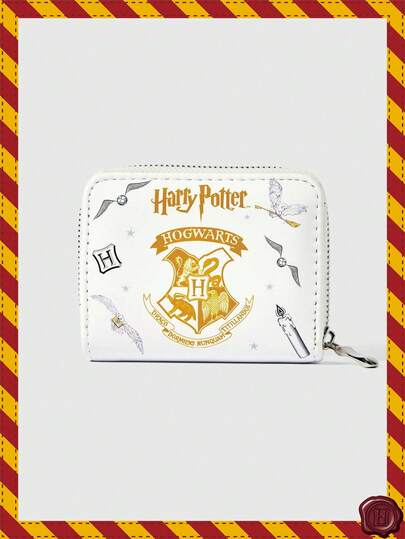 HARRY POTTER X SHEIN Ví hình cú mèo với bốn ngăn khóa kéo họa tiết trường đại học, túi đựng nhiều thẻ kèm ngăn đựng tiền lẻ, ví đựng thẻ ID nhẹ, phù hợp cho nữ/bé gái, có thể dùng làm quà tặng cho thanh thiếu niên, học sinh, giáo viên, và cũng có thể dùng làm túi đựng danh thiếp học sinh và công việc.