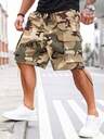 Manfinity LEGND Plus Size Men's Casual Fashionable Street Camo Print Drawstring Waist Flap Pocket Cargo Shorts, Suitable For Daily Commute In Summer