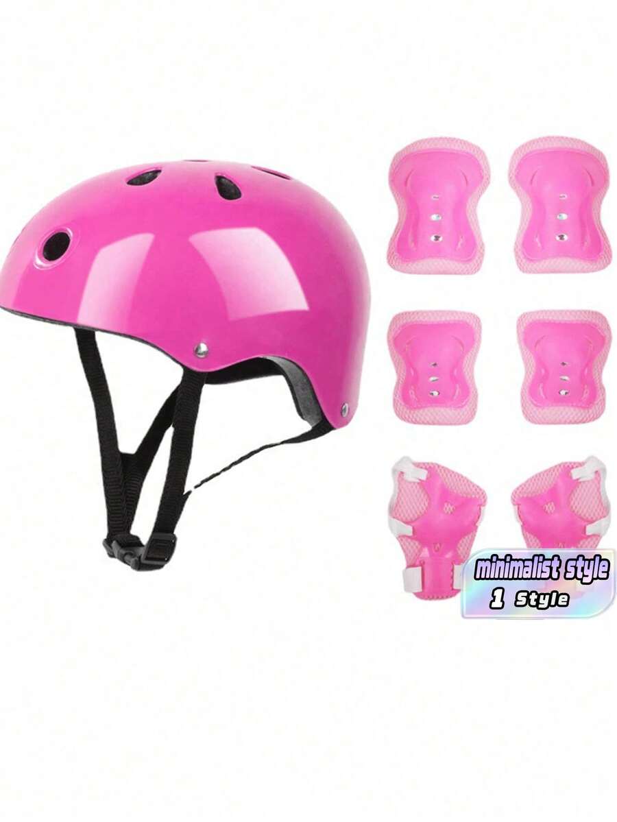 1 pieza Casco con diseño de mariposa, equipo de protección de 7 piezas para bicicleta de equilibrio, monopatín, ruedas, patines y patines de ruedas - Rosa - Ver 1