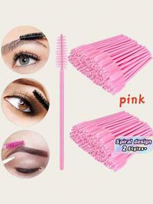 Cọ chải mascara màu đen hồng, cọ xoắn ốc chải lông mày, lược chải mi dùng cho nối mi, tách mi, tỉa lông mày, dụng cụ trang điểm mắt, đóng gói số lượng lớn dùng tại salon và nhà. - Nhiều màu - Xem 1