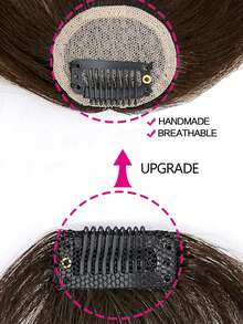 Bigger Size Human Hair Air Bangs Dark Brown Color Bangs Clip In Hair Extensions Beginner Friendly - S2 - View 9