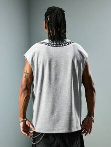 Street Life Men's Tie Print Crew Neck Casual Vest - Multicolor - View 7