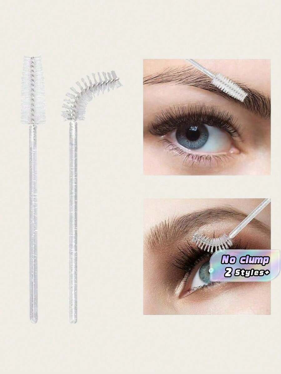 Bộ 100/50 cọ chải mi, cọ chải mascara (có hộp đựng), cọ chải lông mày dùng một lần, cọ nối mi, cọ chải lông mày, cọ thoa dầu thầu dầu (Không phải tất cả sản phẩm đều có chai đựng) - trắng - Xem 1
