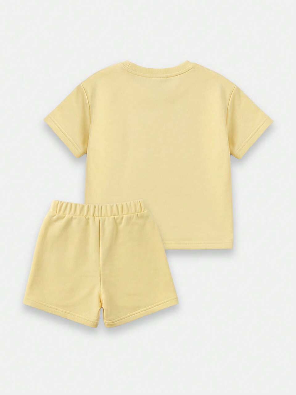 Girls Summer Beach Days Ahead Print T-Shirt And Shorts Two-Piece Casual Outfit Set With Short Sleeves And Crew Neckline