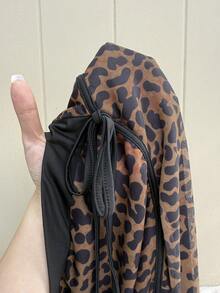 GalTyme 加大码豹纹撞色系带蝴蝶结休闲可爱吊带背心，春夏款 - 彩色 - 查看 8