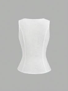 Sweetra Áo blazer nữ mùa hè mỏng nhẹ, cao cấp, thiết kế cúc hình ếch kiểu Trung Quốc mới, chất liệu màu ngà voi, họa tiết tinh tế. - Màu be - Xem 2
