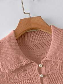 GlowEve Novo modelo de blusa de tricô em cores misturadas, com inspiração europeia e americana. - Rosa - Ver 5