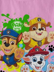 SHEIN | PAW Patrol 女童圆领短袖休闲T恤 - 白色 - 查看 4