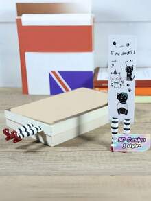 1pc 3D Bookmark With Cute Cat Bookmark For Reading Paper Bookmark Book Lovers, Christmas, Spring Festival, Valentine's Day, Gift,Christmas,Cat,Wicked - Beige - View 1