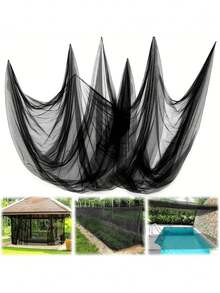 Heavy-Duty Mosquito Net - Suitable For Patios, Gardens, And Porches. Features Black Insect Netting With Adjustable Cords, Providing All-Season Protection Against Mosquitoes, Birds, And Flies. Suitable For 2 People. Ideal For Outdoor Dining, Holiday Parties, Halloween Decorations, And Other Decorative Purposes. Durable Mesh Material. - Multicolor - View 17