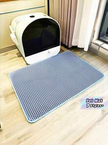 1 EVA Double Layer Cat Litter Mat With Single Opening Washable Sand Control For Indoor Home Pet Accessory Must Have - Blue - View 1