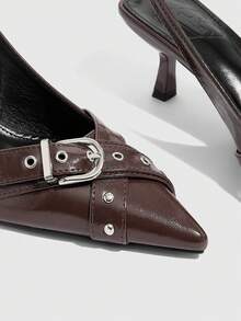 CUCCOO GRLICON Tacones altos de estilo punk Y2K para mujer, adecuados para primavera/verano, vacaciones, viajes, estilo de los 2000 - Café integral - Ver 8