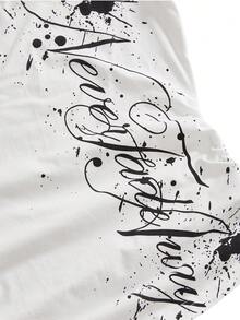 ROMWE Y2K Style Abi Letter Slogan Print Rivet 2 In 1 Sexy Off-Shoulder Oblique Shoulder Tight T-Shirt For Women - White - View 5