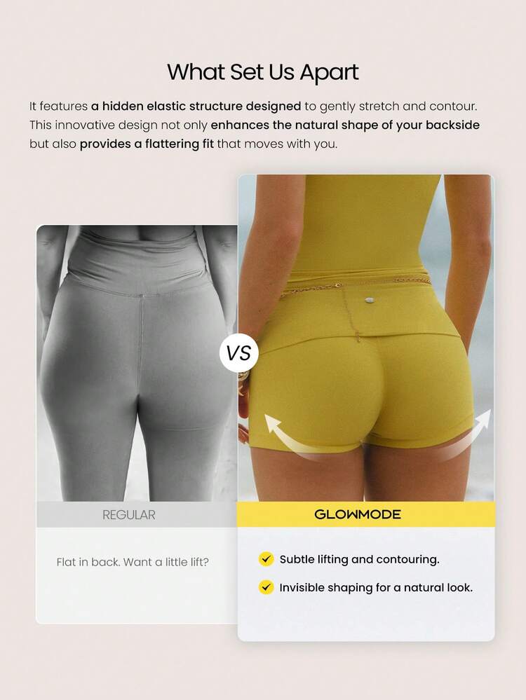 2,5" FeatherFit™ Ultra Mini Weiche, dehnbare Low Rise Umschlag Unsichtbare Raffung Po-Formende Naht Radlerhose Geringer Aufprall Yoga Studio Pilates Alltags-Tragen