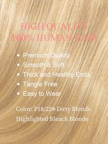 3.25*5 Inch Hair Toppers For Women Real Human Hair Pieces For Women Color P18/22# Highlighted Bleach Blonde Real Human Hair Pieces With Loss Or Thinning No Bangs For Add Volume Hair Skin Scalp Lace Clip In Hair Extensions Hair Clip - SP18/22 - View 5