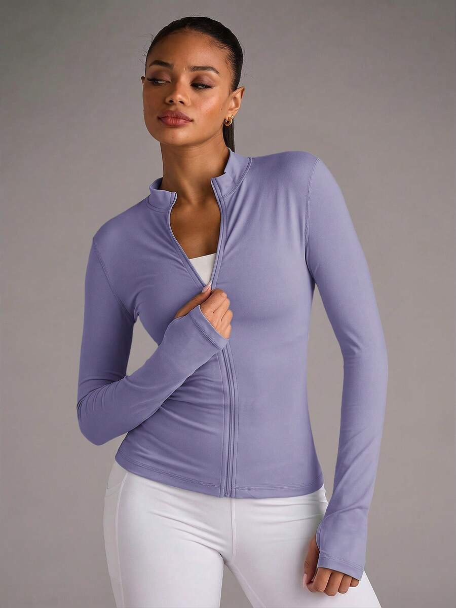 SHEIN BAE Women Sports Jackets - Mauve Purple - View 1