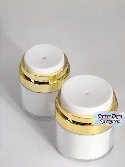 15ml/30ml/50ml/100ml Airless Pump Bottle, Vacuum Cream Jar, Refillable Moisturizer Dispenser, Press-Type Pump Bottle For Lotion, Serum, Cosmetics, Travel & Bathroom Storage"