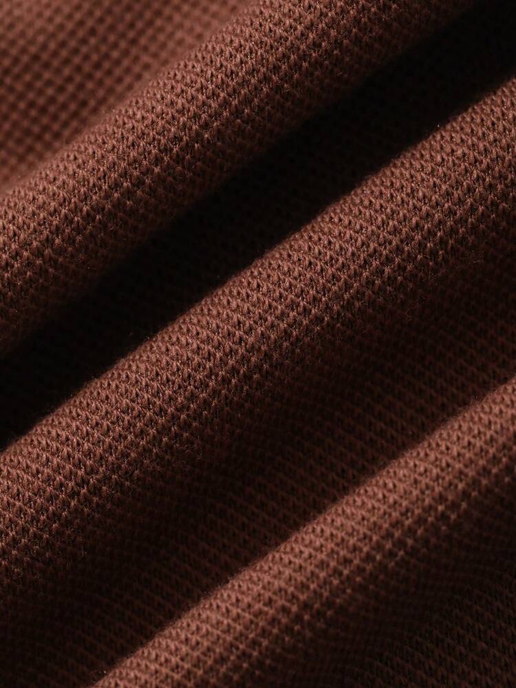 Brown Printed Polo Shirt For Men, Summer