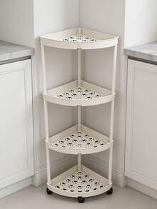 1-Piece Modern Style 3/4/5-Layer Corner Bookshelf, Foldable, Requires Self-Assembly, Suitable For Bathroom, Kitchen, Cosmetics And Bath Products, Multifunctional Storage Basket - Multicolor - View 8