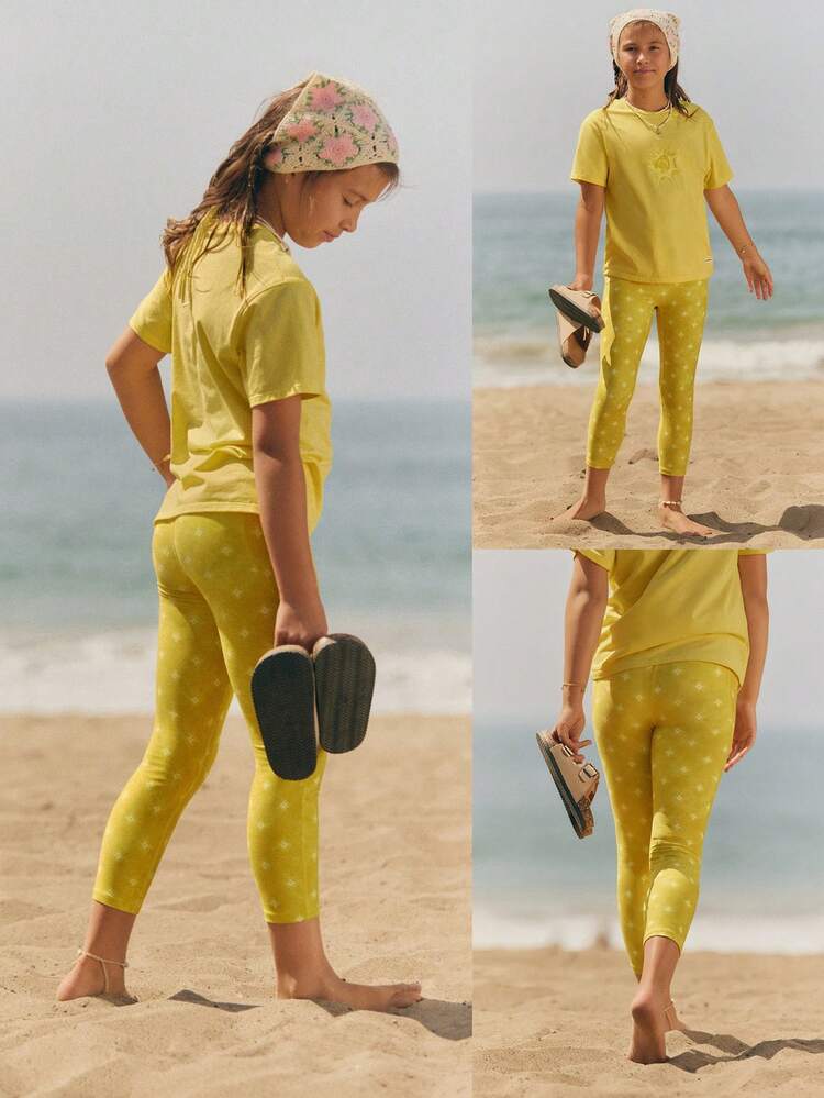 14" Kids Wear FeatherFit™ Little Mover Buttery-Soft Side Pockets Active Leggings Low Impact Daily Casual Wear