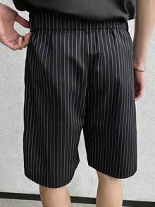SHEIN 儿童青少年男童休闲绅士套装 - 黑色西装短裤，Y2K 套装，SS26，夏季短裤，夏季套装，夏季服装，适合春夏穿着，休闲装，情人节，约会，旅行，度假，家庭聚会，返校季，婚礼季，正式场合，运动，生日派对 - 彩色 - 查看 3