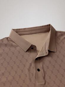 Officeau Men Allover Print Polo Shirt - Khaki - View 3