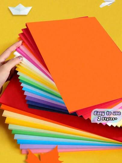 SHEIN 20/100PCS Colored Hard Card A4 Paper /Colored Paper Thickened Paper Cutting Stacked Paper Collection A4 Handmade Paper Material Art Greeting Card Handwritten Newspaper