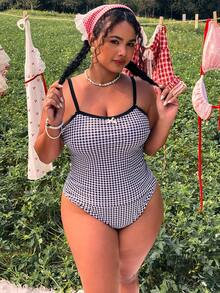 Swim Mod Bộ bikini hai mảnh cỡ lớn dành cho nữ, kiểu dáng tam giác, dây mảnh, thắt nơ phía trước. - Nhiều màu - Xem 3