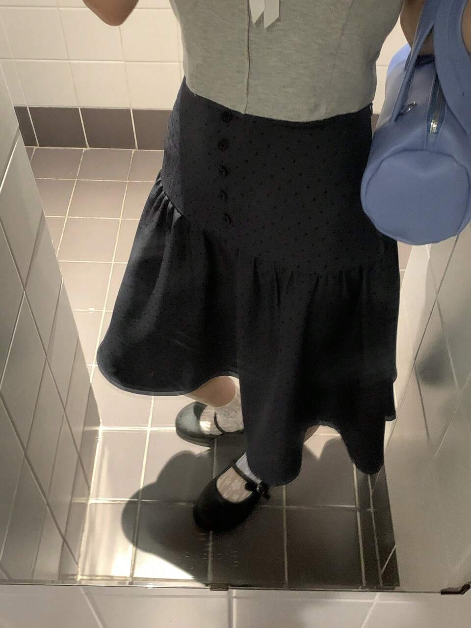 Women's Polka Dot Casual Pleated A-Line Skirt