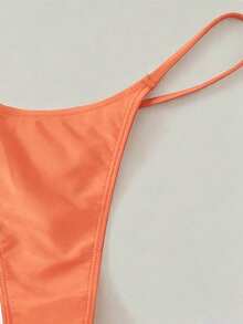 Oceva Quần bikini trơn màu dành cho nữ, kiểu dáng đơn giản cho kỳ nghỉ biển. - Màu Cam san hô - Xem 3