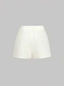 SHEIN MOD Quần culottes kaki xếp ly bên hông dành cho nữ, kiểu dáng thường ngày. - Màu be - Xem 4