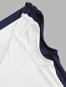 Sweetra 2pcs/Set Asymmetric Collar Fitted T-Shirt, Versatile Casual Top, Spring/Summer - Multicolor - View 7