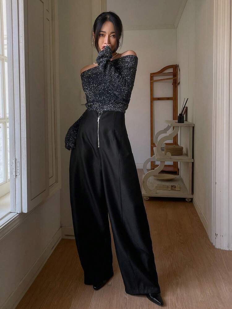 Women's High Waist Loose City Casual Suit Pants