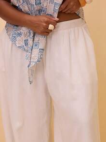 MUSERA Pantalon grande taille - Blanc - Voir 5