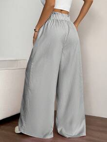 SHEIN PariChic Pantalones anchos y sueltos de mujer con rayas y bolsillos laterales - Multicolor - Ver 2