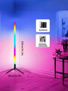 1 Đèn sàn LED góc thông minh USB RGB nhiều màu sắc tạo không khí ấm cúng cho phòng chơi game, phòng khiêu vũ, phòng khách, phòng ngủ, trang trí nhà cửa hiện đại, phụ kiện thiết yếu. - Nhiều màu - Xem 11