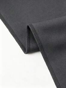 SHEIN LUNE Plus Size Women Fashion Minimalist Slimming Casual Versatile Seam Front Loose Wide Leg Pants - Dark Grey - View 3