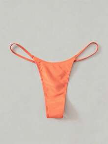 Oceva Quần bikini trơn màu dành cho nữ, kiểu dáng đơn giản cho kỳ nghỉ biển. - Màu Cam san hô - Xem 5