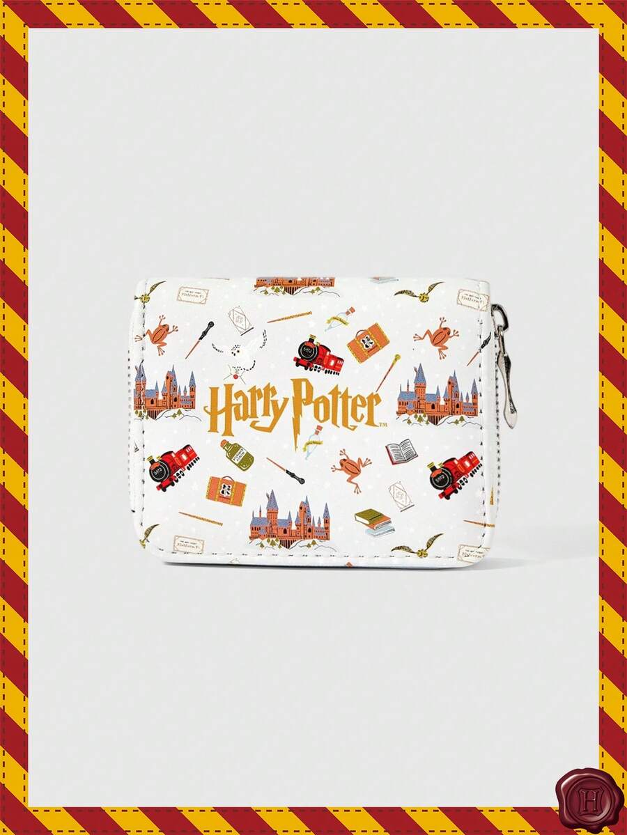 HARRY POTTER X SHEIN House Frog Owl Pattern Zipper Wallet, Multi-Card Storage Bag, With Change Bag, Lightweight ID Clip, Suitable For Women/Girls, Can Be Used As Gifts For Teenagers, Students, Teachers, And Can Also Be Used As School And Business Card Bags - Multicolor A - View 1