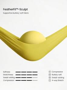 GLOWMODE FeatherFit™-Sculpt GlowLift 提拉紧致运动文胸，后背侧网眼撞色饰边，带可拆卸胸垫，适合中等强度训练、跑步、健身和运动。 - Sunlit Yellow - 查看 5