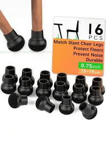 16pcs Chair Leg Floor Protectors For Hardwood Floors With Felt Pads Covers To Protect Wood Furniture Leg Feet Cup Silicone Caps Furniture Leg Feet Cups Black - black - View 14